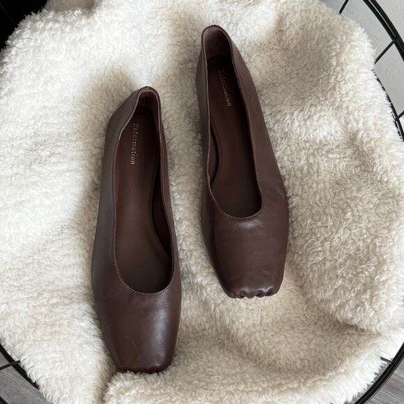 Reformation Mikayla Ballet Flats Brown - Picture 1 of 4